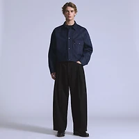 Wide Pleated Crop Men's Jeans