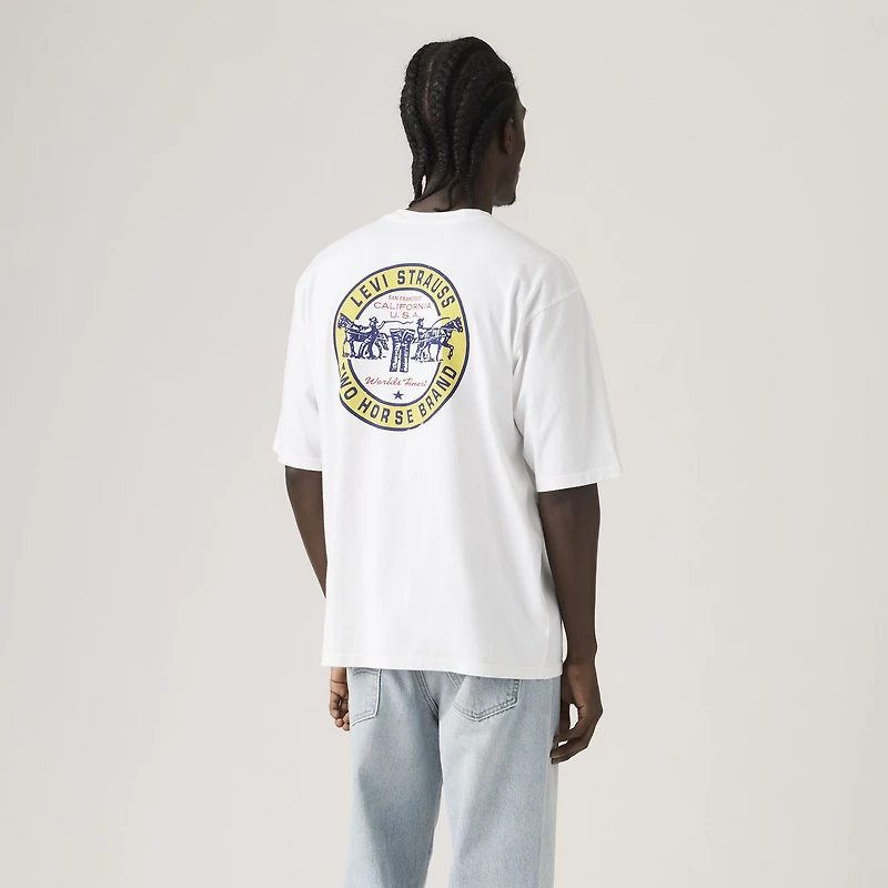 Loose Fit Half-Sleeve Graphic Pocket T-Shirt