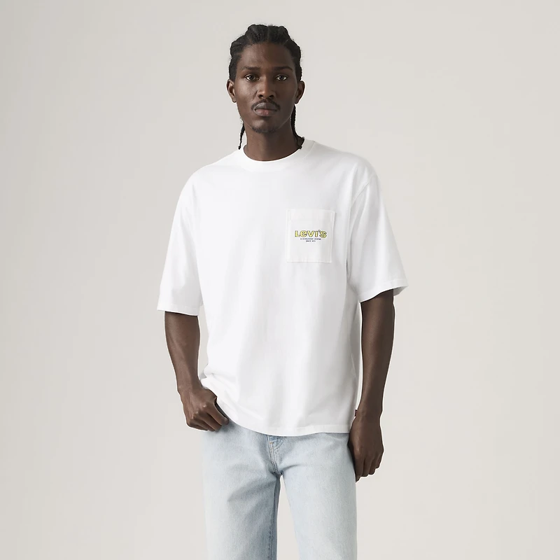 Loose Fit Half-Sleeve Graphic Pocket T-Shirt