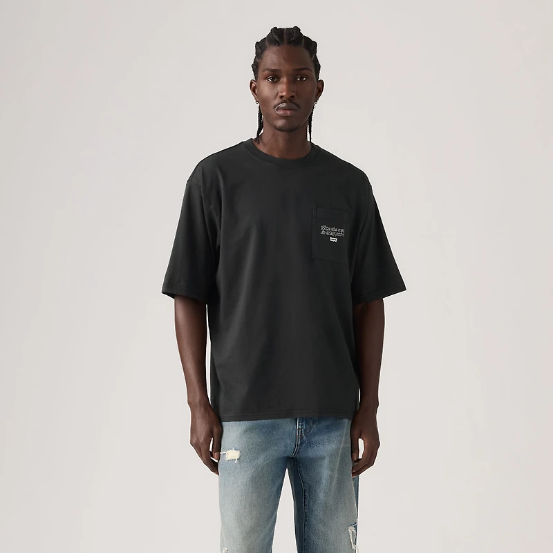 Half-Sleeve Graphic Pocket T-Shirt