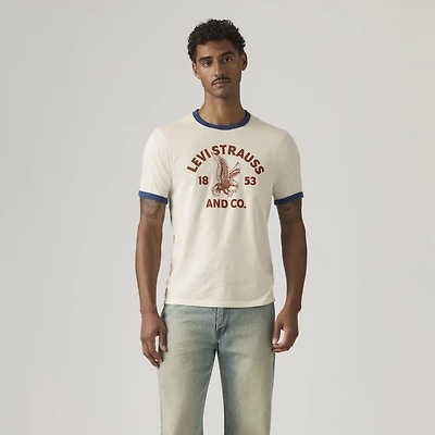 Standard Fit Graphic Ringer T-Shirt