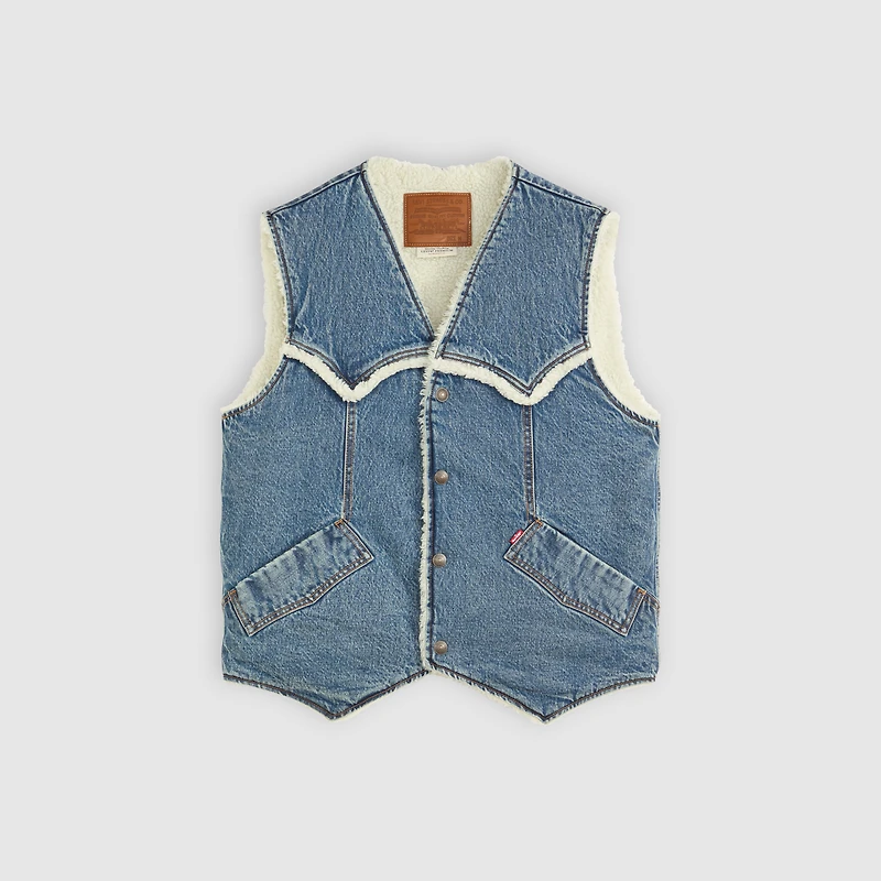 Western Denim Sherpa Vest