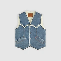 Western Denim Sherpa Vest