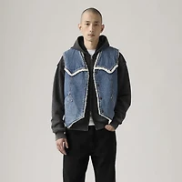 Western Denim Sherpa Vest