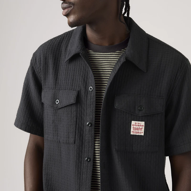 Short-Sleeve Worker Dobby Shirt