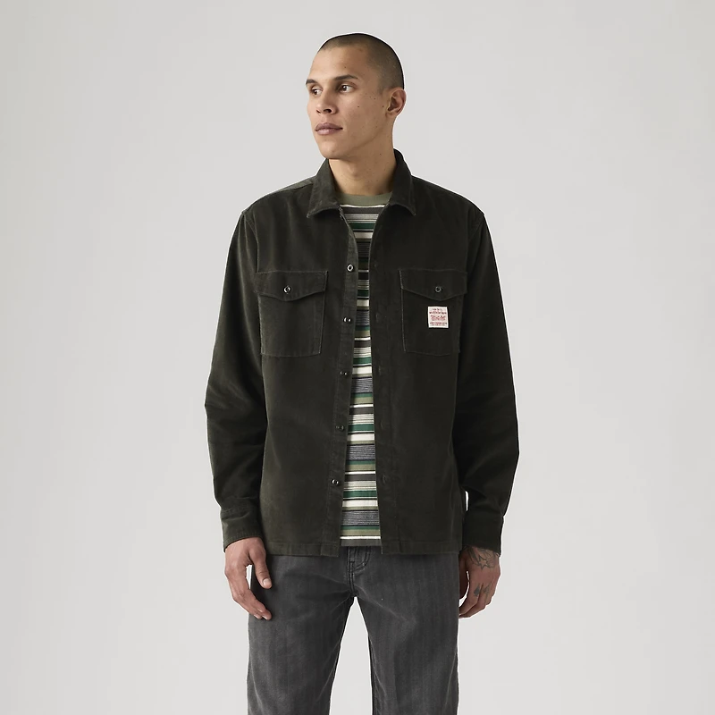 Long-Sleeve Corduroy Worker Shirt