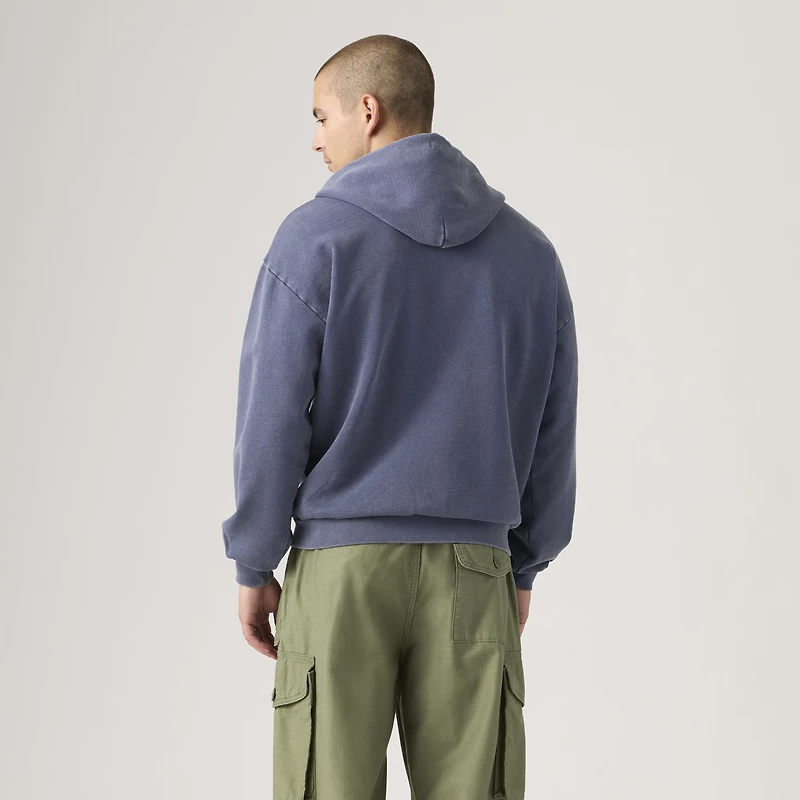 Two Horse Boxy Zip Up Hoodie Sweatshirt