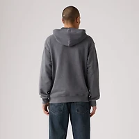 Grunge Wash Two Horse Boxy Hoodie Sweatshirt
