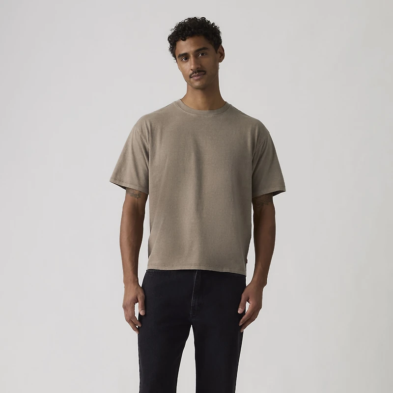 Boxy Short-Sleeve Grunge Wash T-Shirt