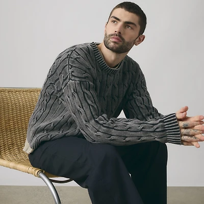 Carmel Cable Crew Sweater