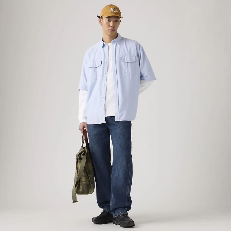 Short-Sleeve Pacifica Loose Oxford Shirt