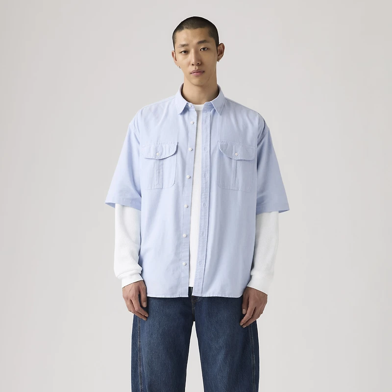 Short-Sleeve Pacifica Loose Oxford Shirt