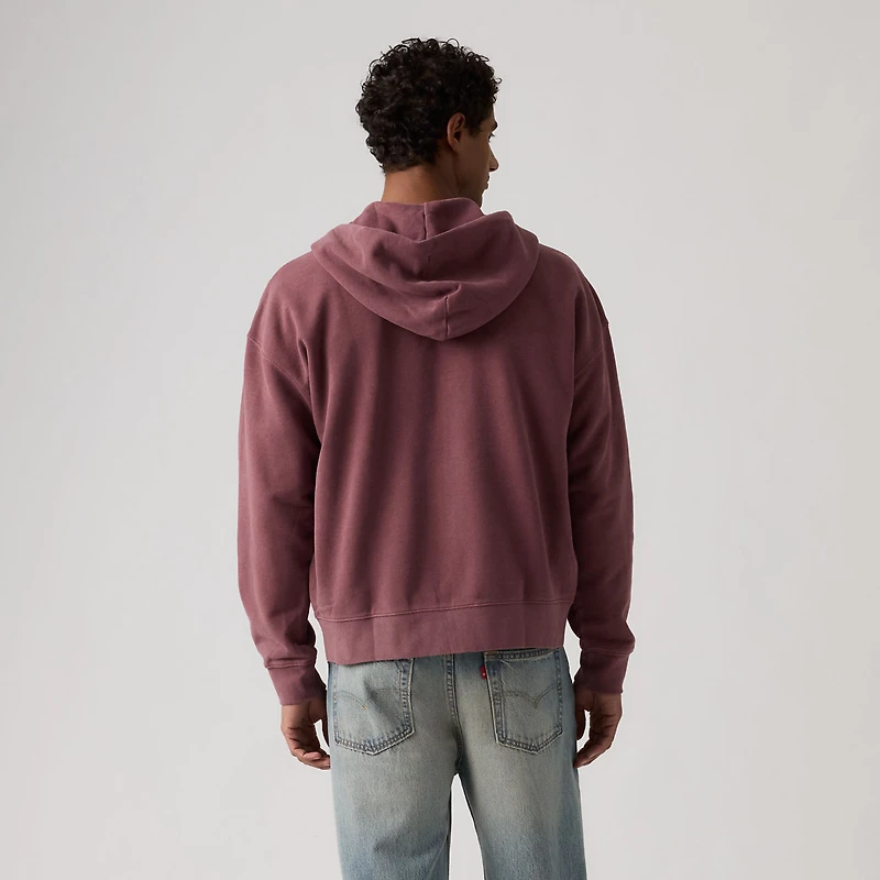 Hayes Boxy Grunge Wash Full-Zip Sweatshirt