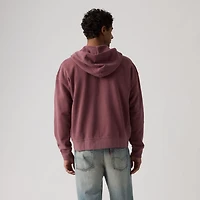 Hayes Boxy Grunge Wash Full-Zip Sweatshirt