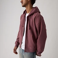 Hayes Boxy Grunge Wash Full-Zip Sweatshirt