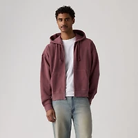 Hayes Boxy Grunge Wash Full-Zip Sweatshirt