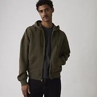 Hayes Boxy Grunge Wash Full-Zip Sweatshirt