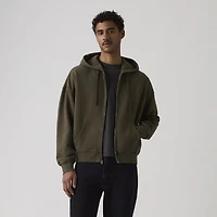 Hayes Boxy Grunge Wash Full-Zip Sweatshirt