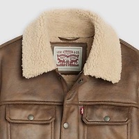 Two Chest Pocket Faux Shearling Jacket