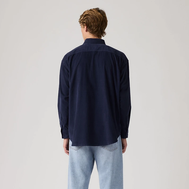 Loose Button-Down Corduroy Shirt