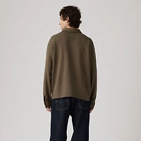 Boxy Knit Worker Garment Dye Sweatshirt