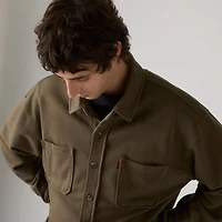 Boxy Knit Worker Garment Dye Sweatshirt