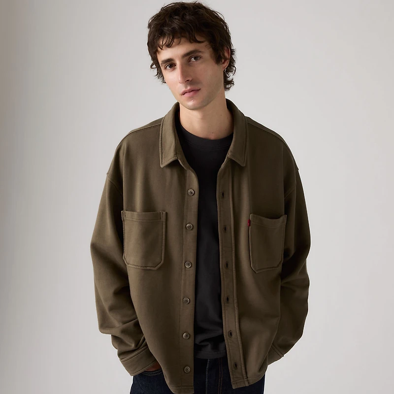 Boxy Knit Worker Garment Dye Sweatshirt