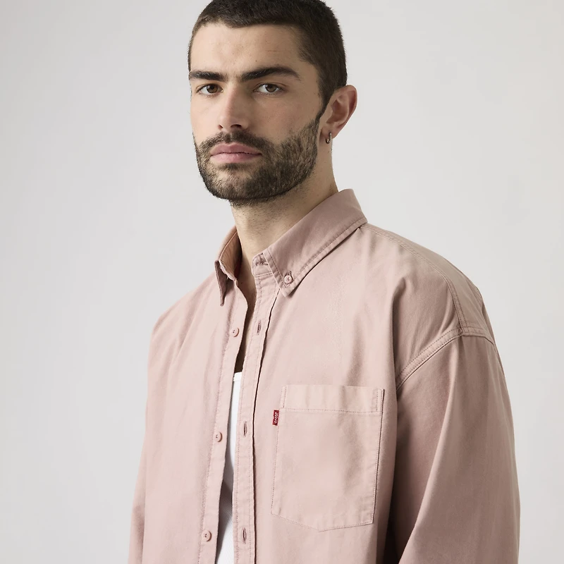 Zandt Long-Sleeve Boxy Garment Dye Shirt