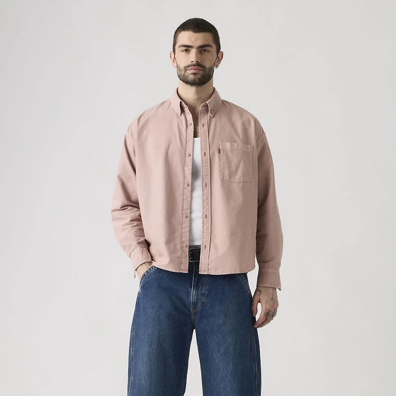 Zandt Long-Sleeve Boxy Garment Dye Shirt