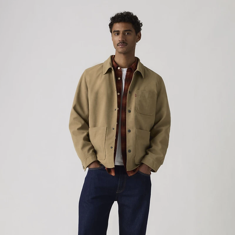 Faux Suede Chore Jacket