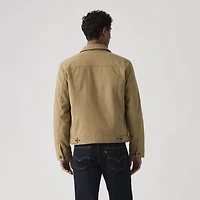 Vintage Faux Cow Suede Trucker Jacket