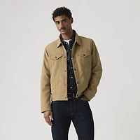 Vintage Faux Cow Suede Trucker Jacket