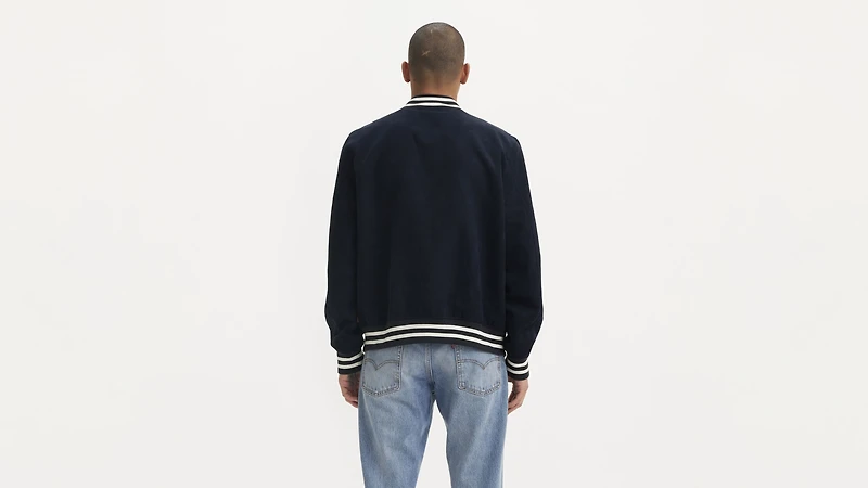 Faux Suede Varsity Jacket