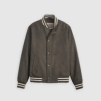 Faux Suede Varsity Jacket