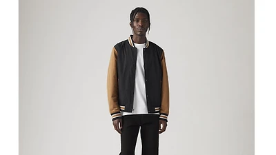 Lightweight Colorblock Varsity Jacket