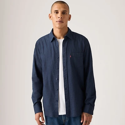 Sunset One Pocket Standard Flannel Fit Shirt