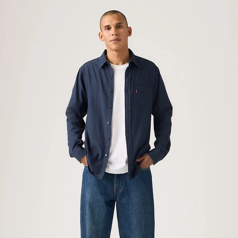 Sunset One Pocket Standard Flannel Fit Shirt