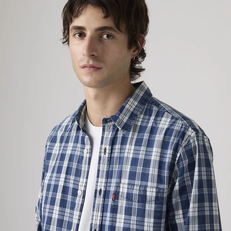 Sunset One Pocket Standard Fit Poplin Shirt