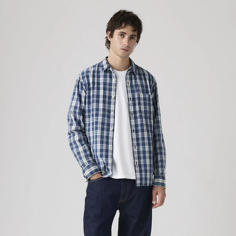 Sunset One Pocket Standard Fit Poplin Shirt