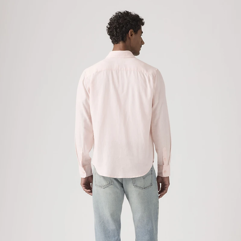 Sunset One Pocket Standard Fit Cotton Linen Shirt