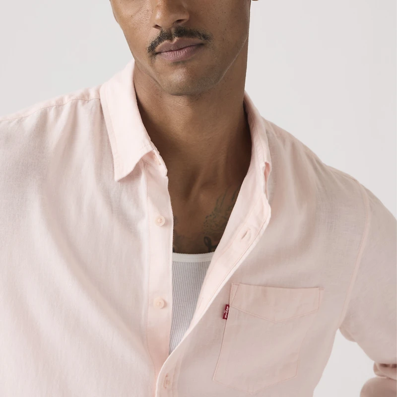 Sunset One Pocket Standard Fit Cotton Linen Shirt