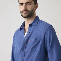 Sunset One Pocket Standard Fit Cotton Linen Shirt