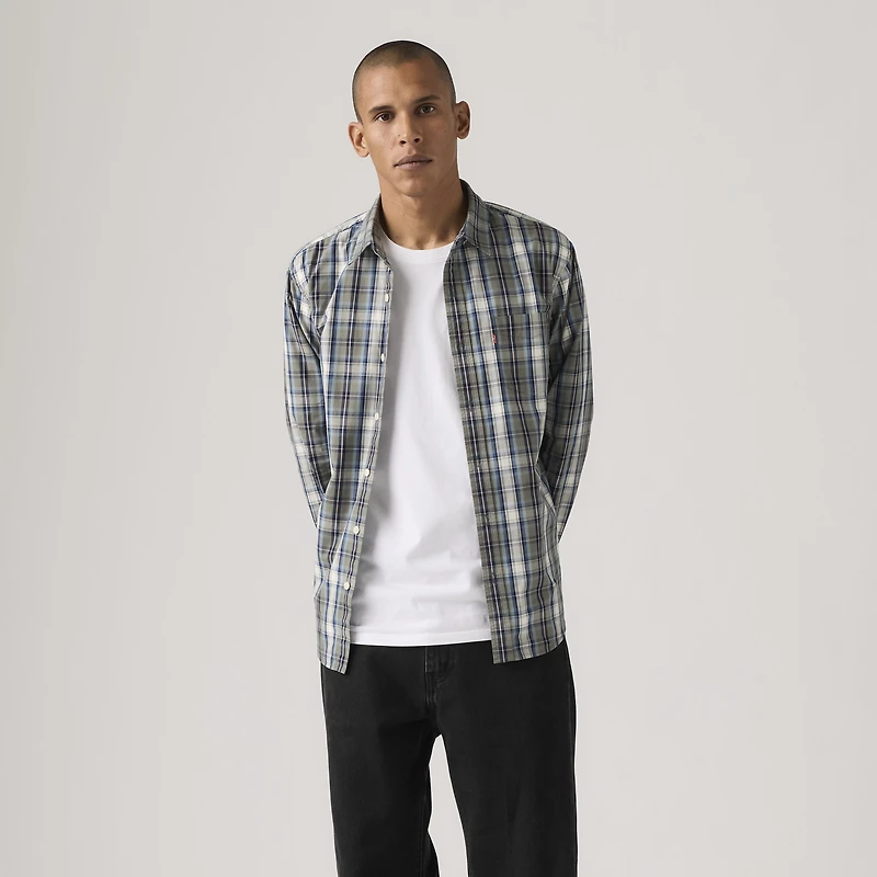 Sunset One Pocket Standard Fit Poplin Shirt