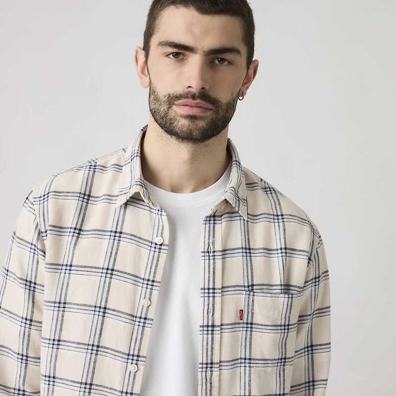 Sunset One Pocket Standard Fit Cotton Linen Shirt