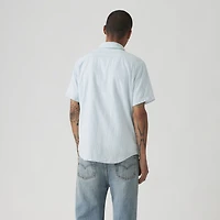 Short Sleeve Sunset Cotton Linen One Pocket Shirt