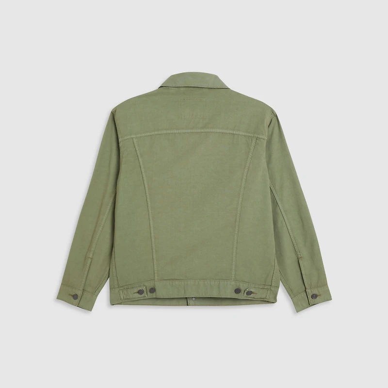 Relaxed Fit Cotton Linen Trucker Jacket