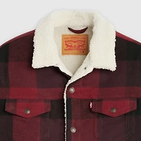 Relaxed Fit Plaid Trucker Jacket