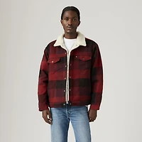 Relaxed Fit Plaid Trucker Jacket