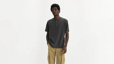 Short Sleeve Four Button Henley