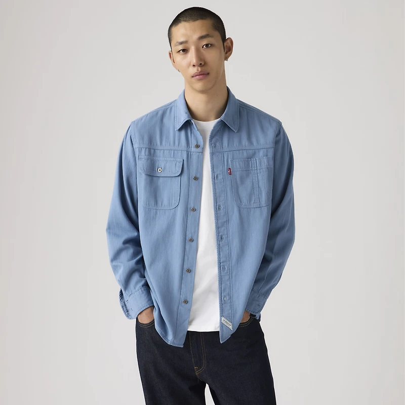 Auburn Long-Sleeve Worker Garment Dye Shirt